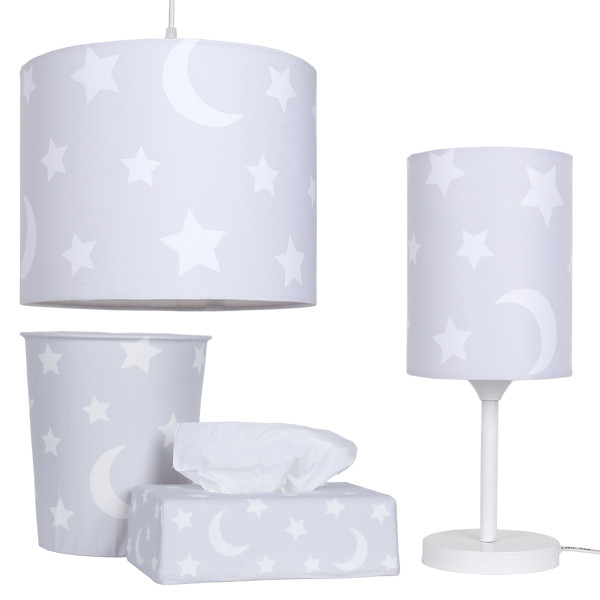 ست لوستر و آباژور کودک طرح ماه و ستاره مدل A103